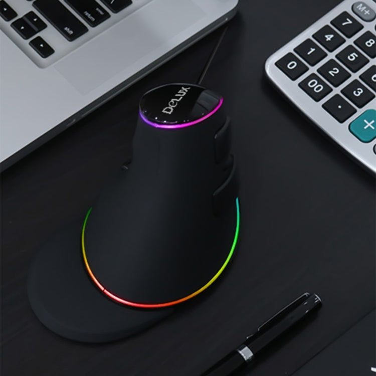 DELUX M618 Plus RGB Wired Optical Mouse Ergonomic Vertical Mouse 4000DPI - free shipping - PMC Jewellery - Order now!
