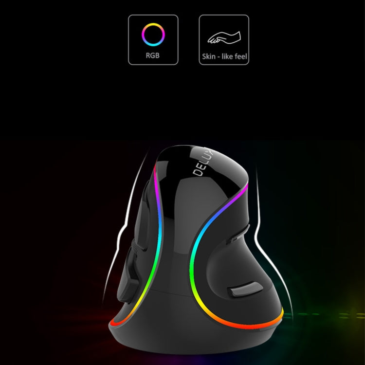 DELUX M618 Plus RGB Wired Optical Mouse Ergonomic Vertical Mouse 4000DPI - free shipping - PMC Jewellery - Order now!