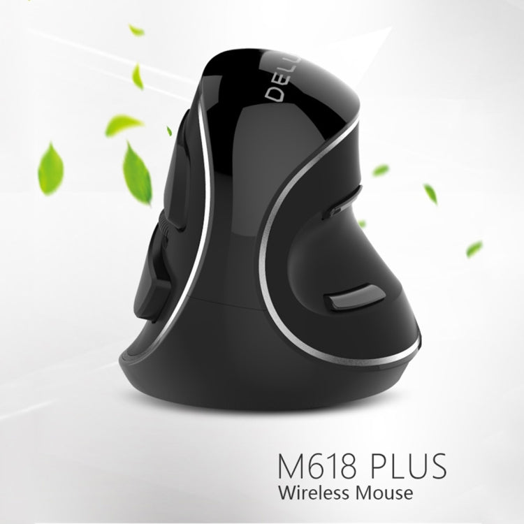 DELUX M618 Plus 2.4G 1600DPI Wireless Portable Vertical Ergonomic Mouse - free shipping - PMC Jewellery - Order now!