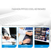 ZGB G21 104 Keys USB Wired Mechanical Feel Colorful Backlight Office Computer Keyboard Gaming Keyboard(White)