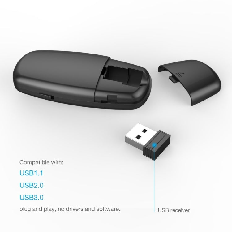 Doosl DSIT011 2.4GHz Mini Rechargeable PowerPoint Presentation Remote Control, Control Distance: 100m(Black) -  by DOOSL | Online Shopping South Africa | PMC Jewellery | Buy Now Pay Later Mobicred