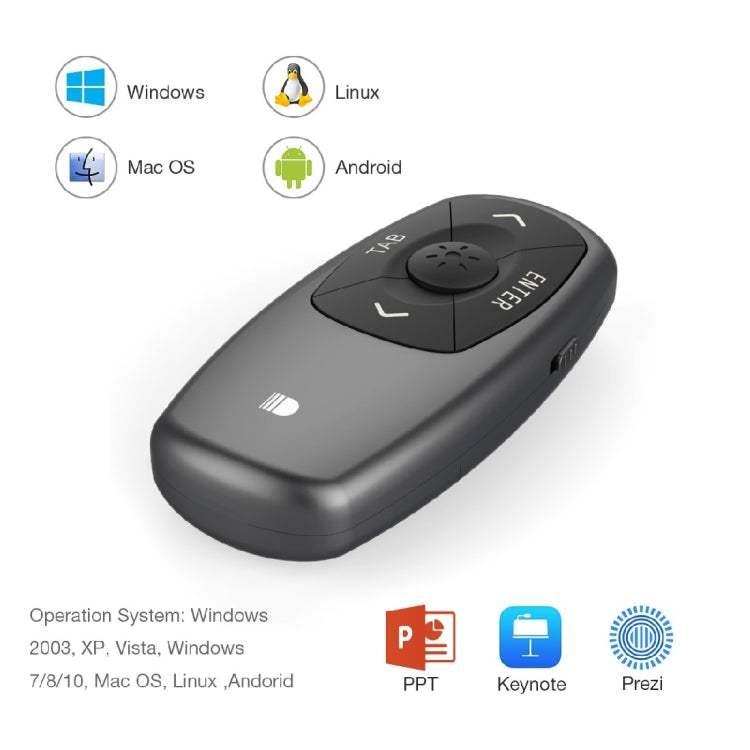 Doosl DSIT011 2.4GHz Mini Rechargeable PowerPoint Presentation Remote Control, Control Distance: 100m(Black) -  by DOOSL | Online Shopping South Africa | PMC Jewellery | Buy Now Pay Later Mobicred