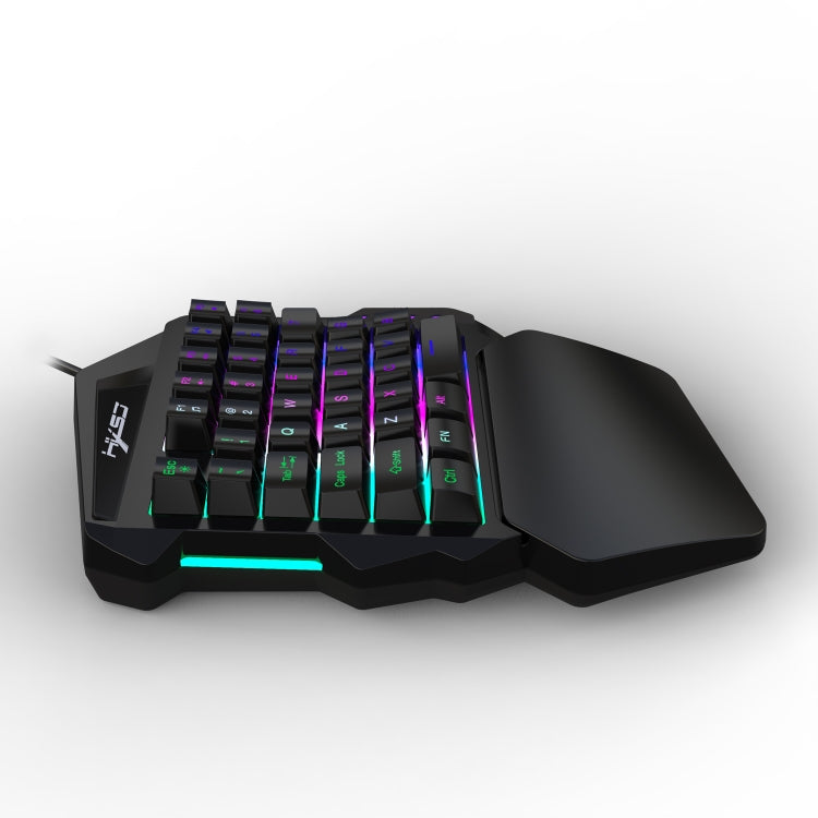 HXSJ V100 Universal One-hand 35-Keys Mechanical Blue Axis Seven-color Backlight Wired Gaming Keyboard, Length: 1.6m - Other Accessories by HXSJ | Online Shopping South Africa | PMC TechLife | Buy Now Pay Later Mobicred