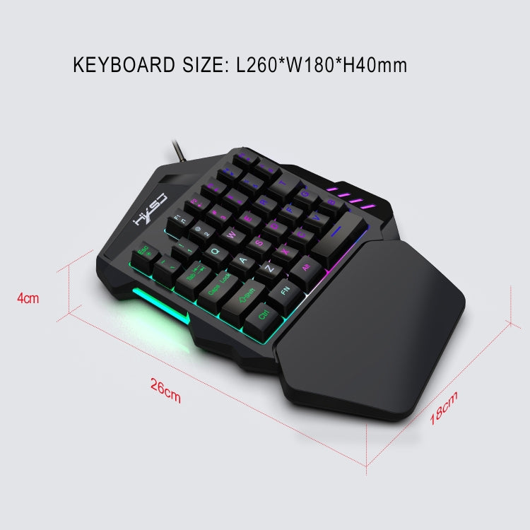 HXSJ V100 Universal One-hand 35-Keys Mechanical Blue Axis Seven-color Backlight Wired Gaming Keyboard, Length: 1.6m - Other Accessories by HXSJ | Online Shopping South Africa | PMC TechLife | Buy Now Pay Later Mobicred