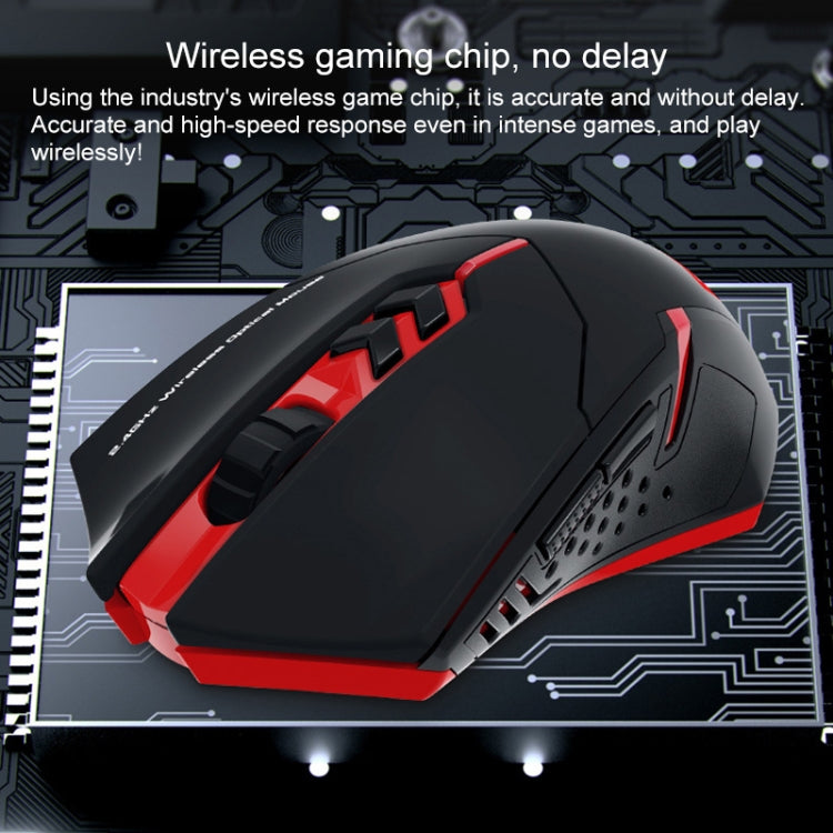 ET X-08 7-keys 2400DPI 2.4G Wireless Mute Gaming Mouse with USB Receiver & Colorful Backlight (Red) - Wireless Mice by PMC TechLife | Online Shopping South Africa | PMC TechLife