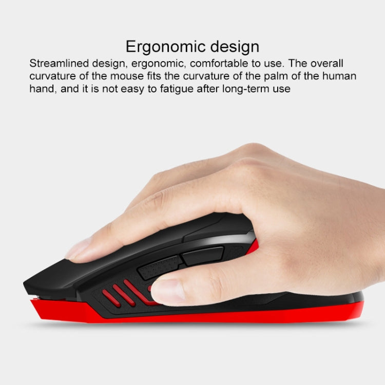 ET X-08 7-keys 2400DPI 2.4G Wireless Mute Gaming Mouse with USB Receiver & Colorful Backlight (Red) - Wireless Mice by PMC TechLife | Online Shopping South Africa | PMC TechLife
