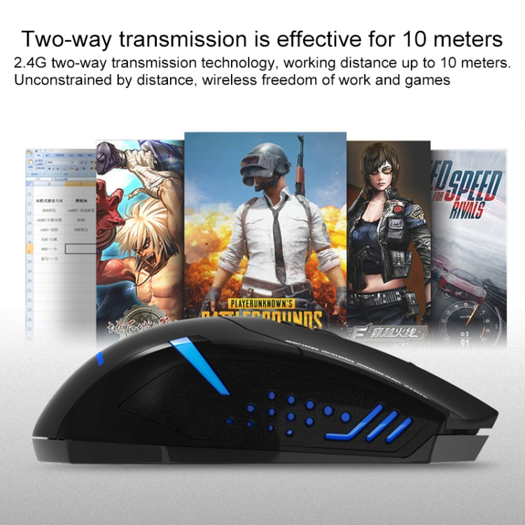ET X-08 7-keys 2400DPI 2.4G Wireless Mute Gaming Mouse with USB Receiver & Colorful Backlight (Red) - Wireless Mice by PMC TechLife | Online Shopping South Africa | PMC TechLife
