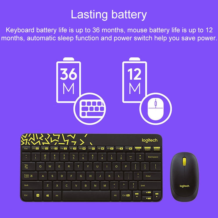 Logitech MK240 Nano Wireless Keyboard and Mouse Set(Black)