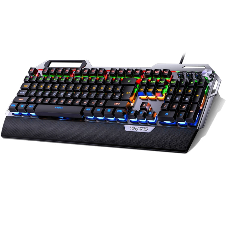 YINDIAO K100 USB Metal Mechanical Gaming Wired Keyboard, Mixed Light Blue Shaft(Black) - free shipping - PMC TechLife - Order now!