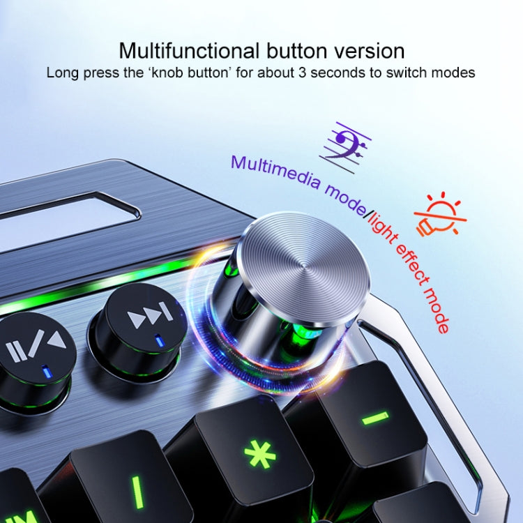 YINDIAO K100 USB Metal Mechanical Gaming Wired Keyboard, Mixed Light Blue Shaft(Black) - free shipping - PMC TechLife - Order now!