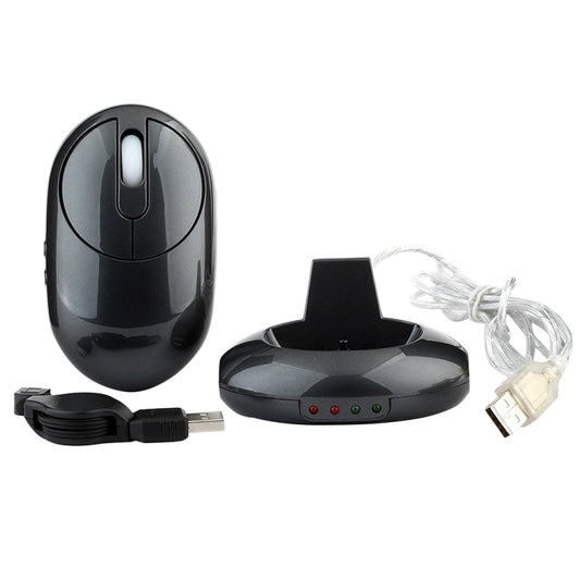 MZ-012 2.4G 1200 DPI Wireless Rechargeable Optical Mouse with 3 Ports USB HUB / Charging Dock(Grey) - free shipping - PMC Jewellery - Order now!