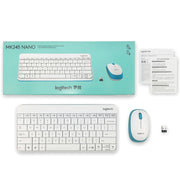 Logitech MK245 Nano Wireless Keyboard Mouse Set (White)