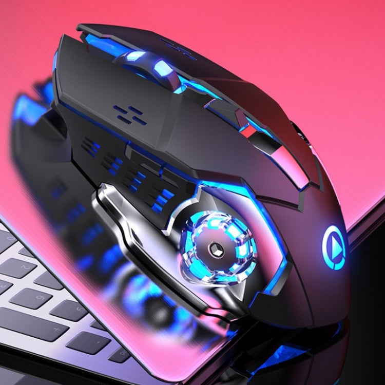YINDIAO A4 2.4GHz 1600DPI 3-modes Adjustable Rechargeable Wireless Silent Gaming Mouse (Black Silver) - free shipping - PMC Jewellery - Order now!
