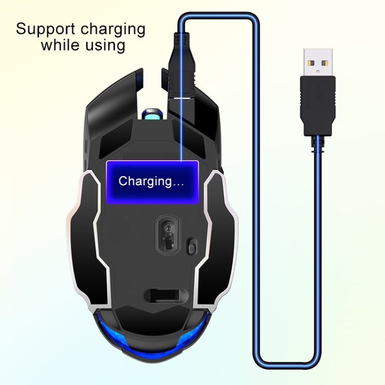 YINDIAO A4 2.4GHz 1600DPI 3-modes Adjustable Rechargeable Wireless Silent Gaming Mouse (Black Silver) - free shipping - PMC TechLife - Order now!