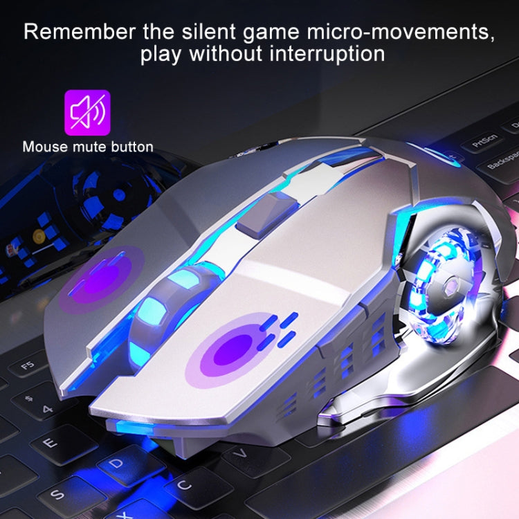 YINDIAO A4 2.4GHz 1600DPI 3-modes Adjustable Rechargeable Wireless Silent Gaming Mouse (Black Silver) - free shipping - PMC Jewellery - Order now!