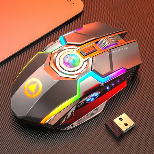 YINDIAO A5 2.4GHz 1600DPI 3-modes Adjustable Rechargeable RGB Light Wireless Silent Gaming Mouse (Grey) - free shipping - PMC Jewellery - Order now!
