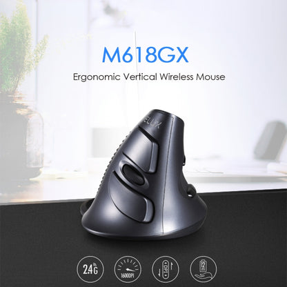 DELUX M618GX Wireless Ergonomic Vertical Mouse 1600DPI Optical Mouse - Wireless Mice by DELUX | Online Shopping South Africa | PMC Jewellery | Buy Now Pay Later Mobicred