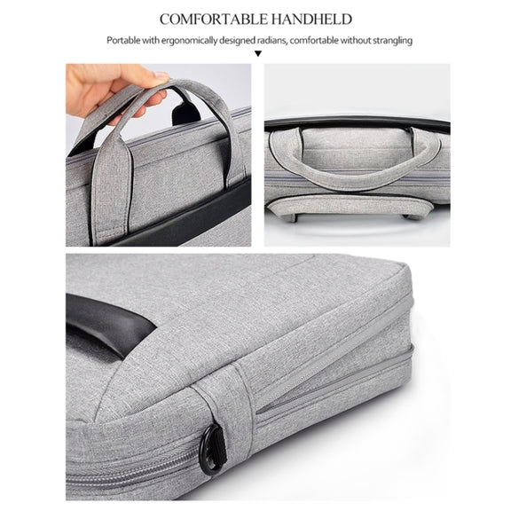 DJ06 Oxford Cloth Water-resistant Wear-resistant Portable Expandable Laptop Bag for 13.3 inch Laptops, with Detachable Shoulder Strap(Black)