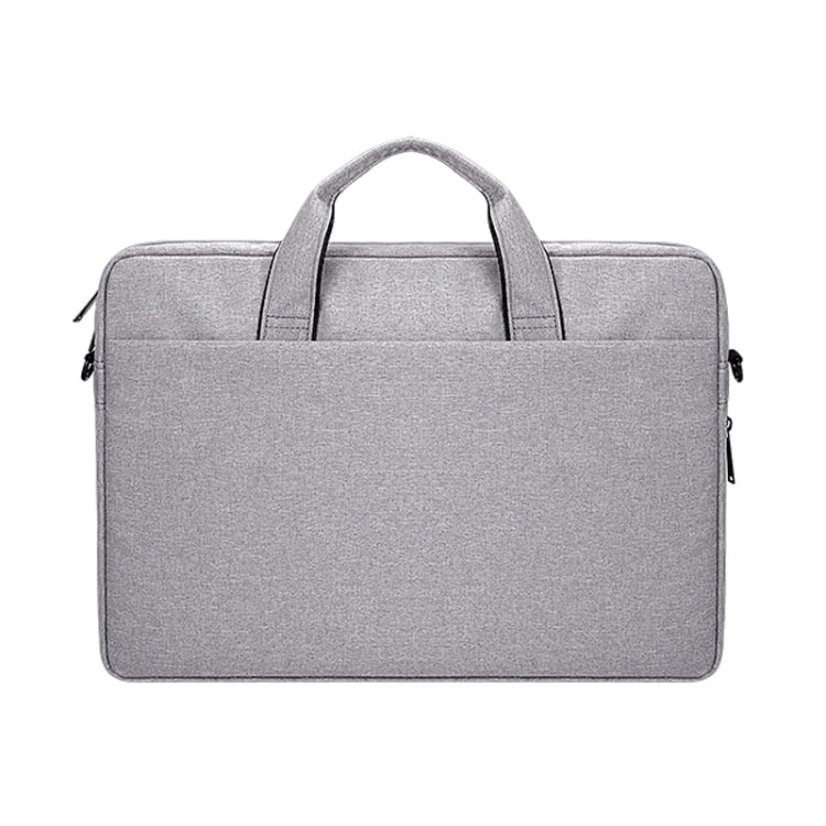 DJ06 Oxford Cloth Water-resistant Wear-resistant Portable Expandable Laptop Bag for 14.1 inch Laptops, with Detachable Shoulder Strap(Grey)