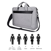 DJ06 Oxford Cloth Water-resistant Wear-resistant Portable Expandable Laptop Bag for 14.1 inch Laptops, with Detachable Shoulder Strap(Grey)