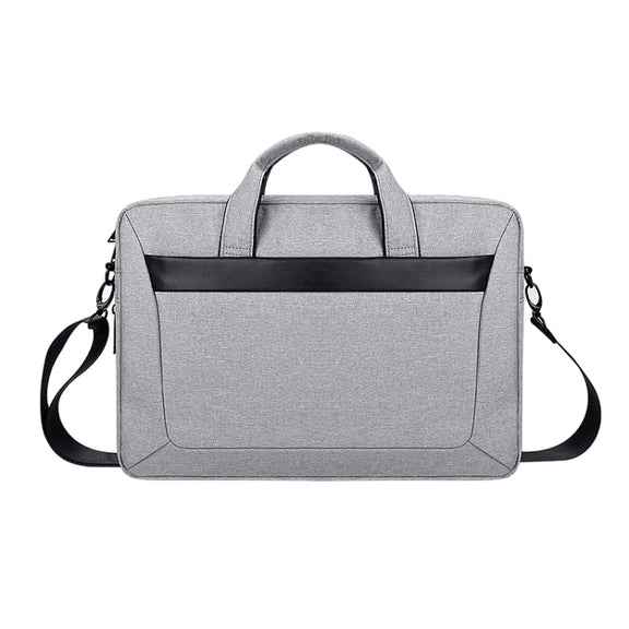 DJ06 Oxford Cloth Water-resistant Wear-resistant Portable Expandable Laptop Bag for 15.4 inch Laptops, with Detachable Shoulder Strap(Grey)