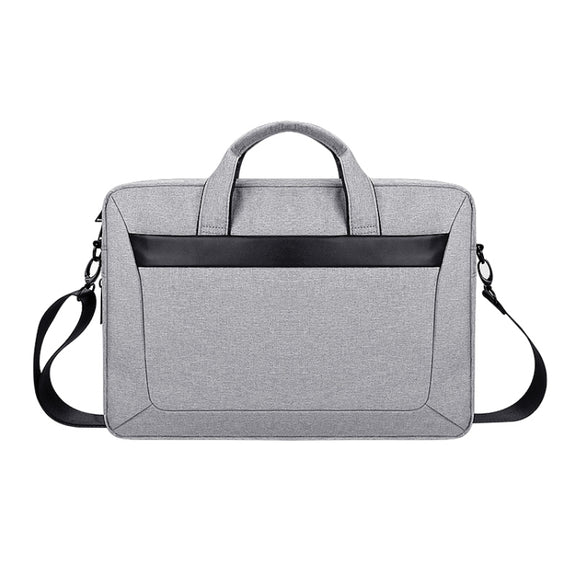 DJ06 Oxford Cloth Water-resistant Wear-resistant Portable Expandable Laptop Bag for 15.4 inch Laptops, with Detachable Shoulder Strap(Grey)