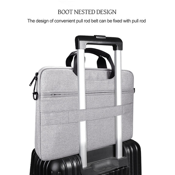 DJ08 Oxford Cloth Water-resistant Wear-resistant Laptop Bag for 13.3 inch Laptops, with Concealed Handle & Luggage Tie Rod & Adjustable Shoulder Strap (Black)