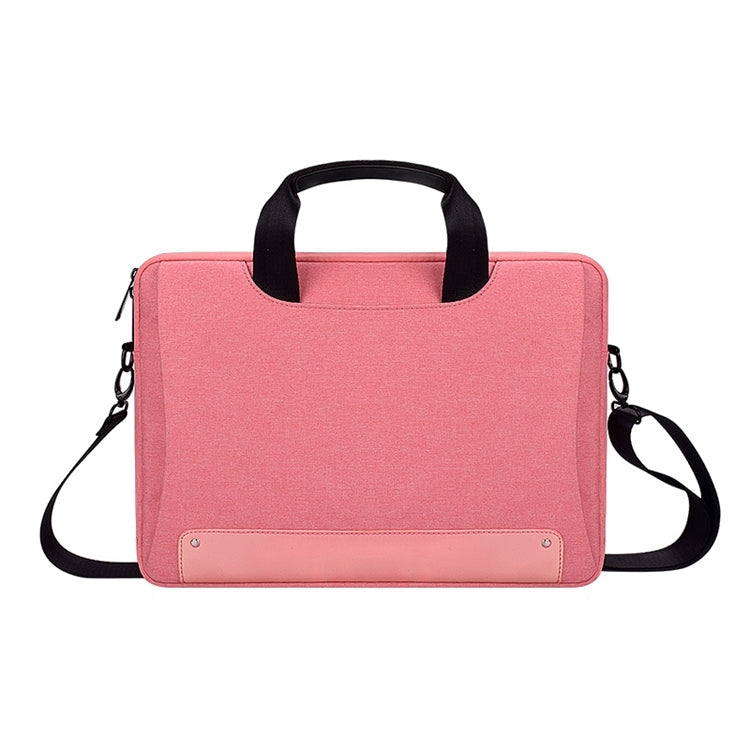 DJ08 Oxford Cloth Water-resistant Wear-resistant Laptop Bag for 13.3 inch Laptops, with Concealed Handle & Luggage Tie Rod & Adjustable Shoulder Strap (Pink)