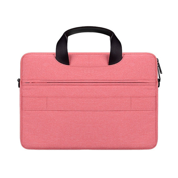 DJ08 Oxford Cloth Water-resistant Wear-resistant Laptop Bag for 13.3 inch Laptops, with Concealed Handle & Luggage Tie Rod & Adjustable Shoulder Strap (Pink)
