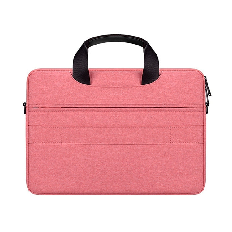 DJ08 Oxford Cloth Water-resistant Wear-resistant Laptop Bag for 13.3 inch Laptops, with Concealed Handle & Luggage Tie Rod & Adjustable Shoulder Strap (Pink)