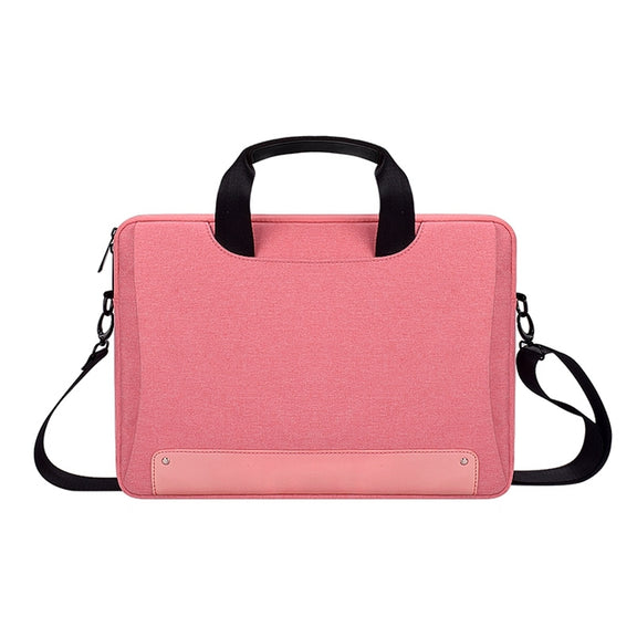 DJ08 Oxford Cloth Water-resistant Wear-resistant Laptop Bag for 13.3 inch Laptops, with Concealed Handle & Luggage Tie Rod & Adjustable Shoulder Strap (Pink)