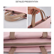 PU Water-resistant Laptop Handbag Crossbody Bag for 13.3 inch Laptops(Pink)