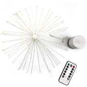 30cm Explosion Ball Fireworks Dimmable Copper Wire LED String Light, 150 LEDs Batteries Box LED Decorative Light with Remote Control(White Light)