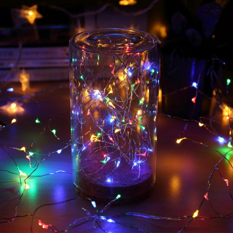 20m 200 LEDs SMD 0603 Solar Panel Silver Wire String Light Fairy Lamp Decorative Light, DC 5V (Colorful Light)