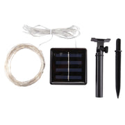 20m 200 LEDs SMD 0603 Solar Panel Silver Wire String Light Fairy Lamp Decorative Light, DC 5V (Colorful Light)