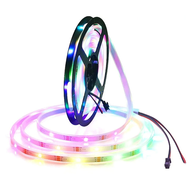 WS2812B RGB Light 5050 SMD LED Casing Water-resistant Rope Light, 30 LED/m, DC 12V, Length: 5m
