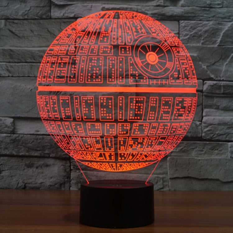 Death Star Style 3D Touch Switch Control LED Light , 7 Colour Discoloration Creative Visual Stereo Lamp Desk Lamp Night Light - free shipping - PMC TechLife - Order now!