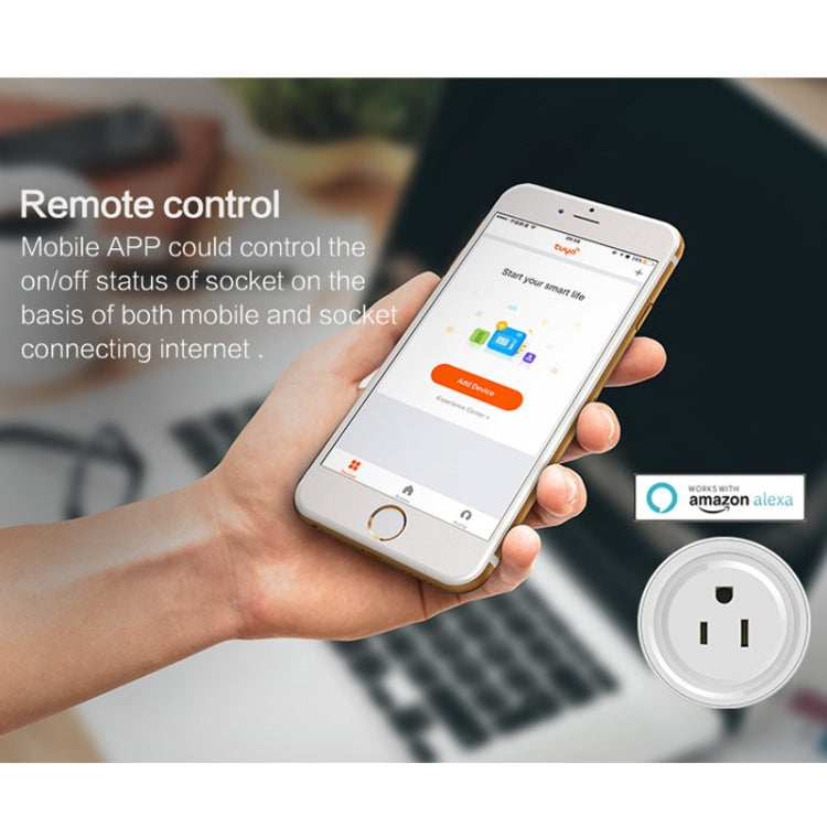 10A Round Shape WiFi Mini Plug APP Remote Control Timing Smart Socket Works with Alexa & Google Home, AC 100-240V, US Plug - Smart Socket by PMC TechLife | Online Shopping South Africa | PMC TechLife