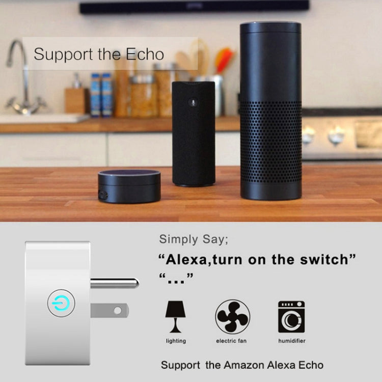 10A Round Shape WiFi Mini Plug APP Remote Control Timing Smart Socket Works with Alexa & Google Home, AC 100-240V, US Plug - Smart Socket by PMC TechLife | Online Shopping South Africa | PMC TechLife