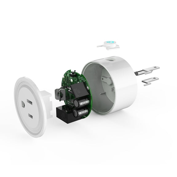 10A Round Shape WiFi Mini Plug APP Remote Control Timing Smart Socket Works with Alexa & Google Home, AC 100-240V, US Plug