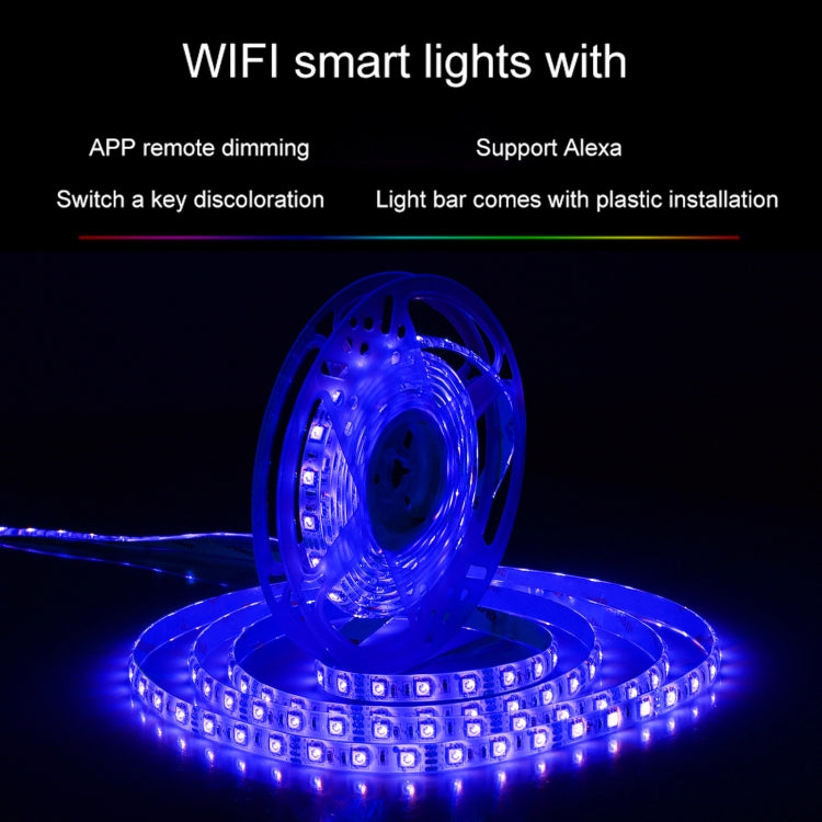 XS-SLD01 5m 60W Smart WiFi Rope Light, 300 LEDs SMD 5050 Colorful Light APP Remote Control Works with Alexa & Google Home