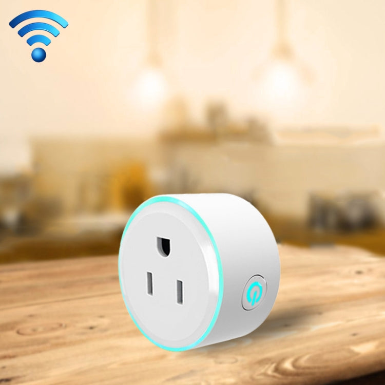 10A Round Shape WiFi 2.4GHz Mini Plug APP Remote Control Timing Smart Socket Works with Alexa & Google Home & Colorful Breathing Light, AC 100-240V, US Plug - Smart Socket by PMC TechLife | Online Shopping South Africa | PMC TechLife