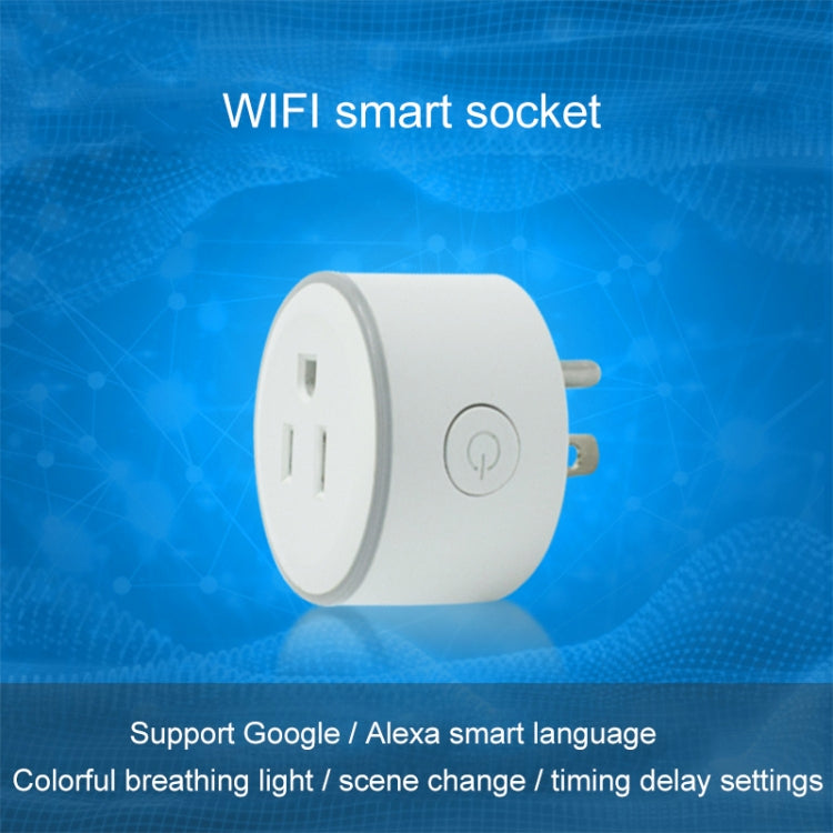 10A Round Shape WiFi 2.4GHz Mini Plug APP Remote Control Timing Smart Socket Works with Alexa & Google Home & Colorful Breathing Light, AC 100-240V, US Plug - Smart Socket by PMC TechLife | Online Shopping South Africa | PMC TechLife