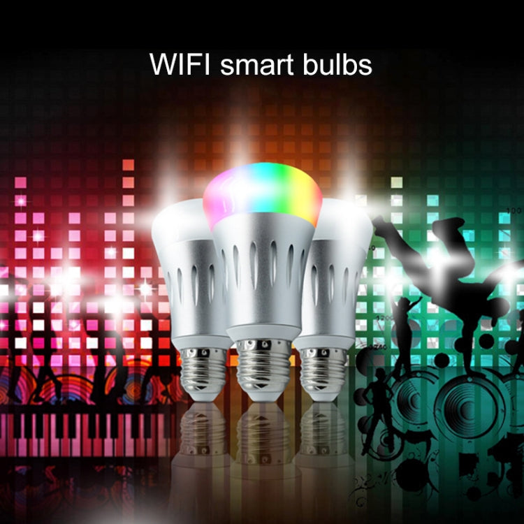 E27 7W White Light+RGB Smart LED Light Bulb, WiFi 2.4GHz Works with Alexa & Google Home, FCC / CE / RoHS Certificated, AC 85-265V