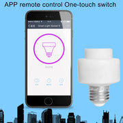 200W Max E27 APP Remote Control WiFi Smart Light Bulb Adapter Lamp Base Works with Alexa Echo & Google Home, AC 100-250V