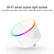10A RGB Scene Light WiFi Remote Control Smart Socket Works with Alexa & Google Home & IFTTT, AC 100-240V, JP Plug