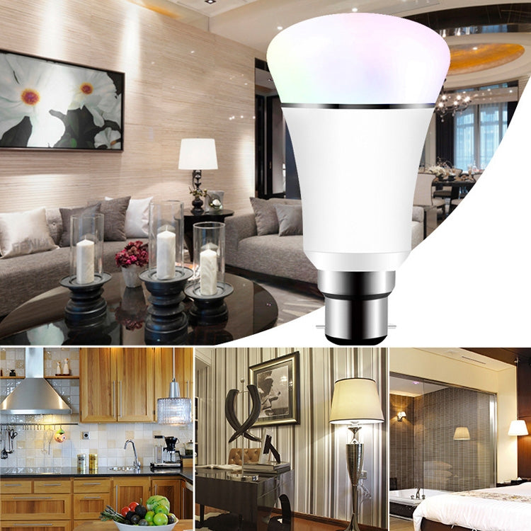 B22 7W RGBW WiFi Smart LED Light Bulb, 6000K LED Lamp Works with Alexa & Google Home, AC 85-265V