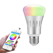 JH-G05 E27 7W WiFi Smart LED Light Bulb, 6000K+RGB 600LM Works with Alexa & Google Home, AC 175-255V(Silver)