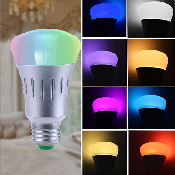 JH-G05 E27 7W WiFi Smart LED Light Bulb, 6000K+RGB 600LM Works with Alexa & Google Home, AC 175-255V(Silver)