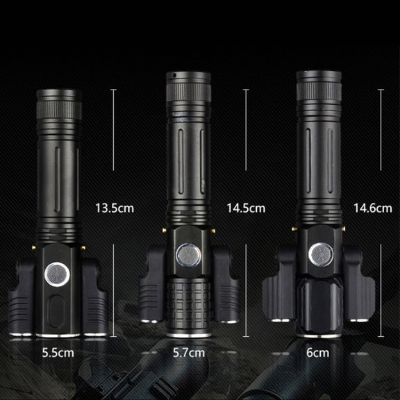 KS-738 USB Charging Water-resistant T6+XPE Zoomable LED Flashlight with 4-Modes & 18650 lithium battery